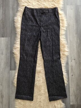 Anne Klein Straight Leg Dress Pants Black And Silver Women's Size 12